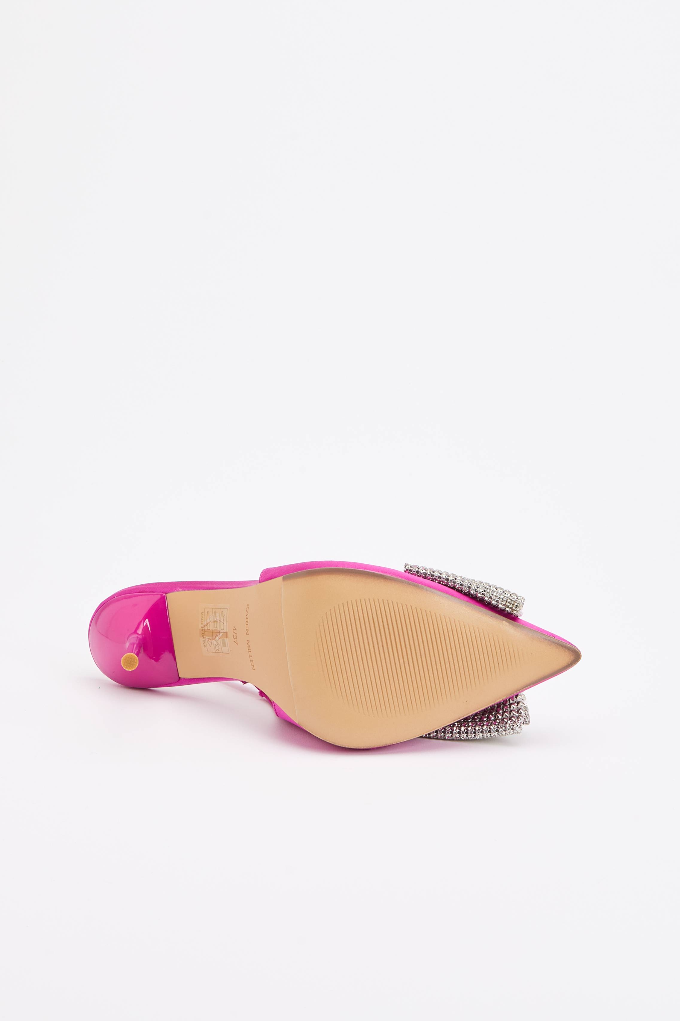 KarenMillen Escarpin À Bride Arrière À Talon Avec Nœud Orné De Satin