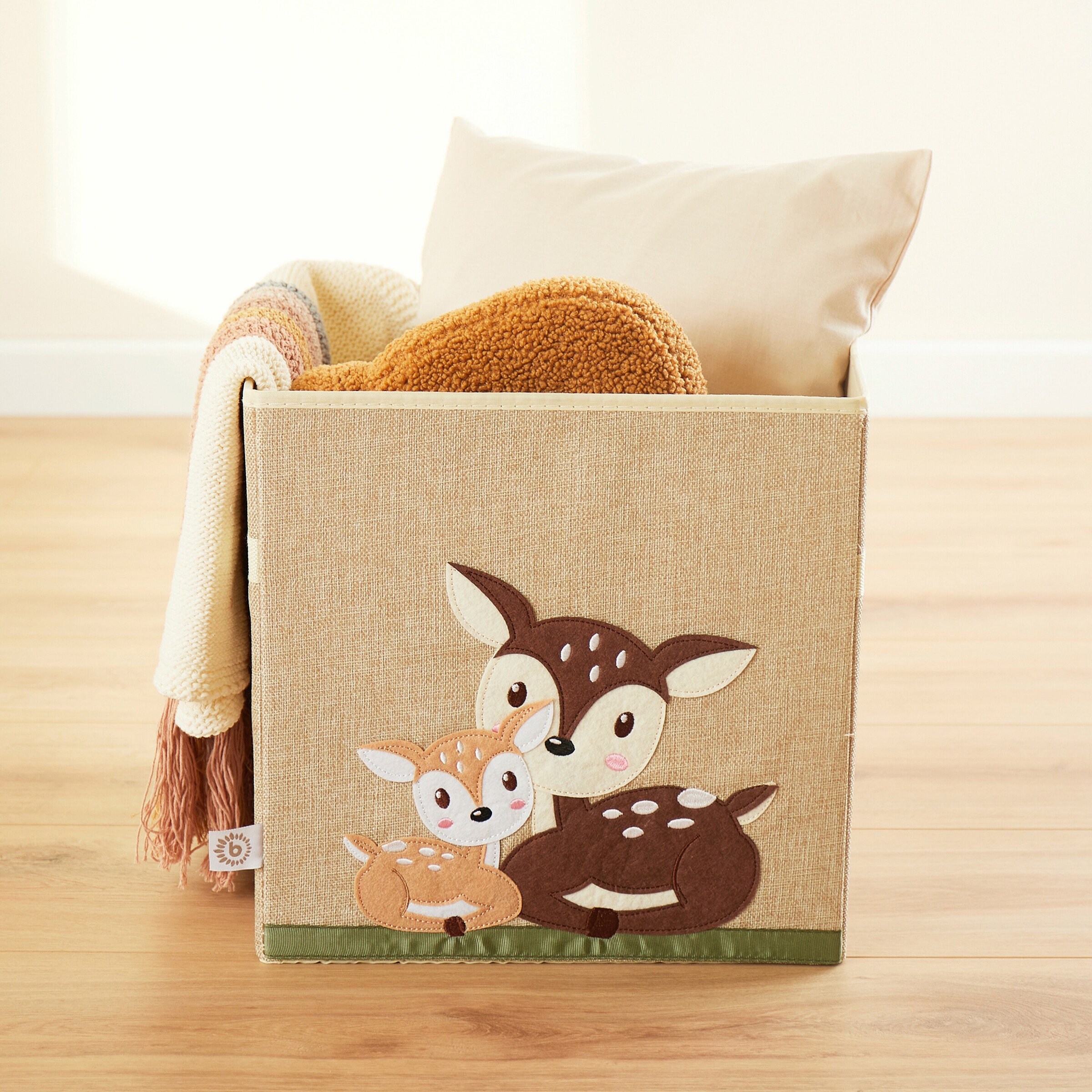 Bieco Aufbewahrungsbox 32x32x32 cm Rehe / beige / braun