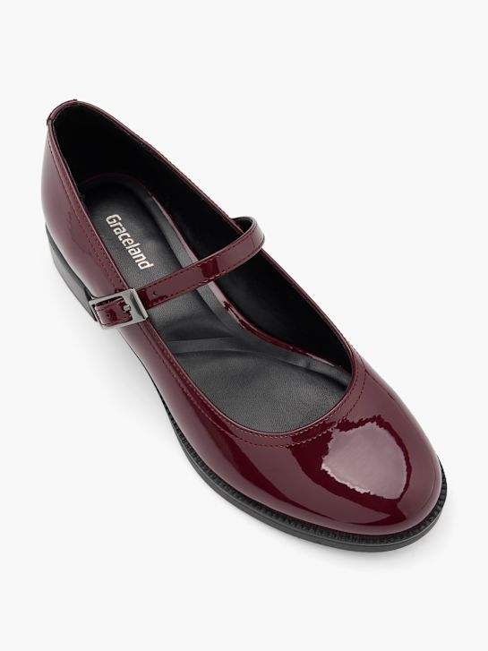 Graceland Mary Jane Spangenpumps Burgunder