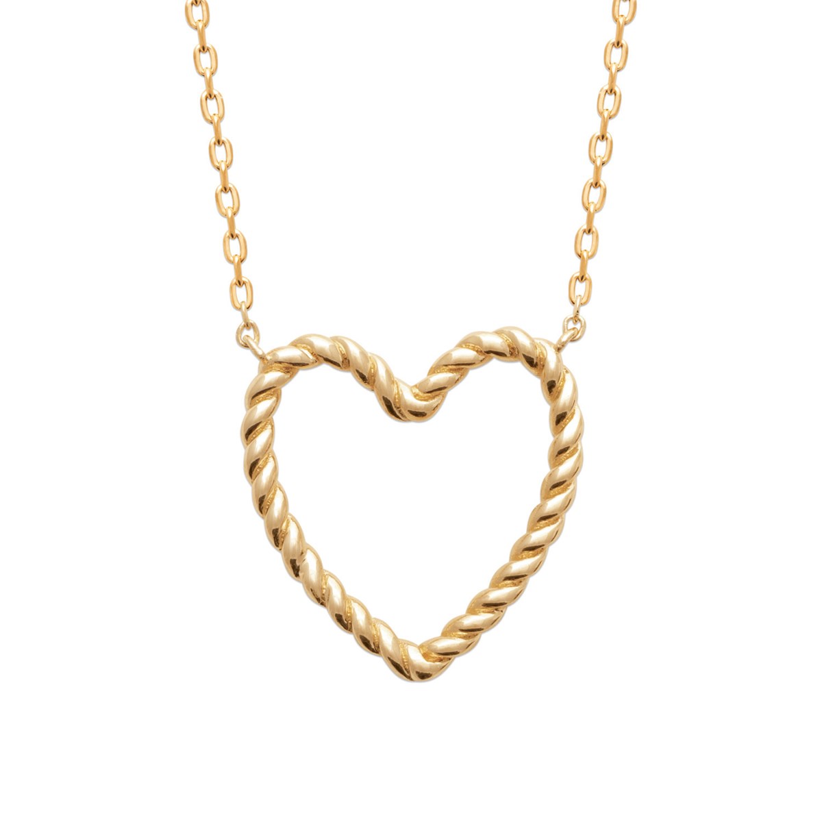Collier Brillaxis coeur torsadé plaqué or