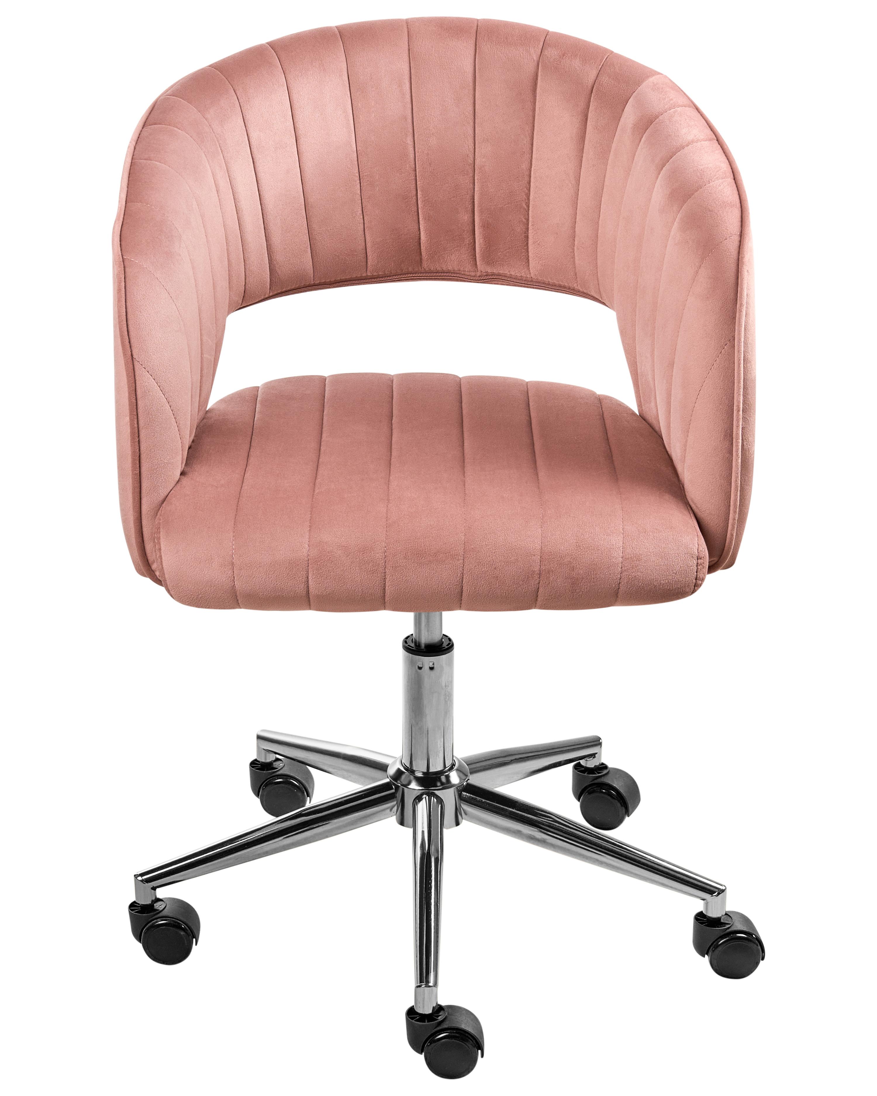 Bureaustoel KATONAH Fluweel Roze