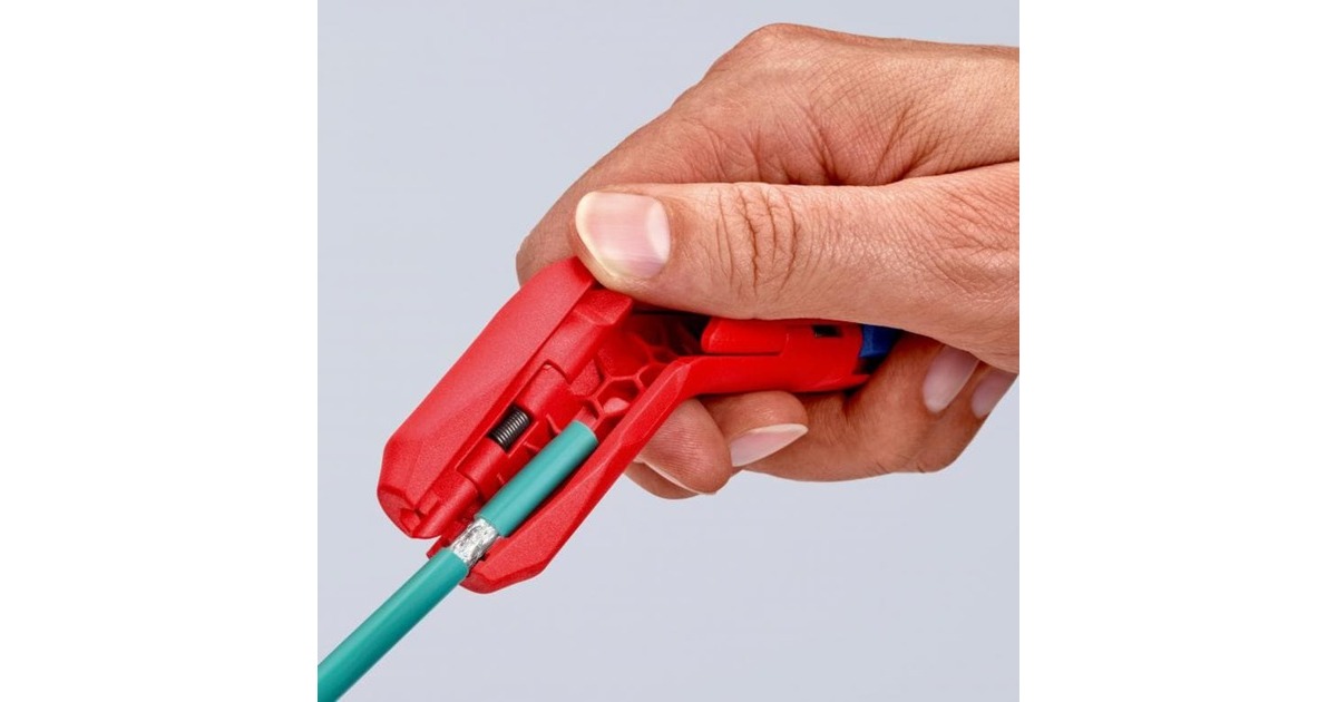 KNIPEXErgostrip universeel ontmantelingsgereedschap 16 95 02 SB kabelstrip-/ontmantelingsgereedschap  (Rood/blauw, links-handig)