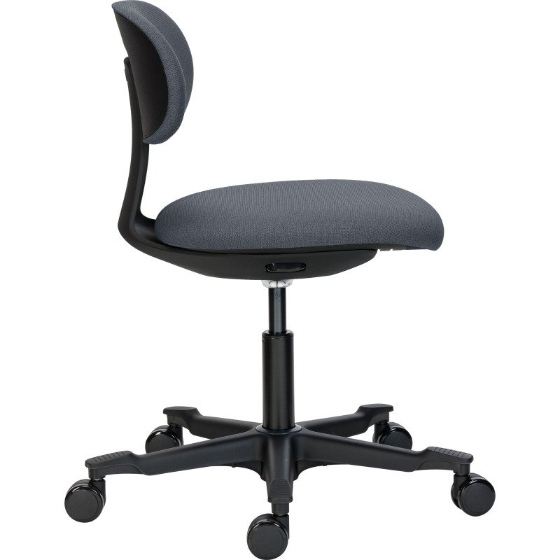 Chaise de bureau ZERTY tissu - dossier bas - sans accoudoirs - mécanisme haut/bas - pieds noir