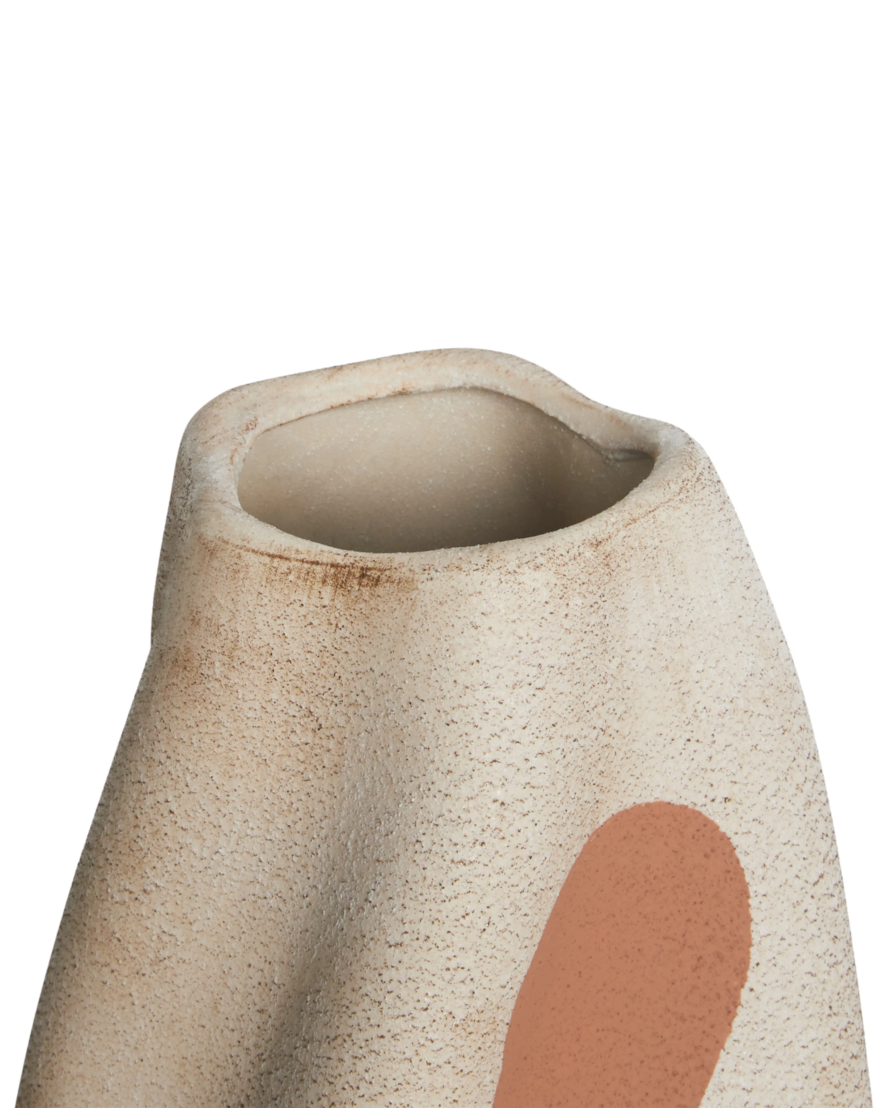 Bloemenvaas BATOIDEA Steengoed 25 cm Lichtbeige