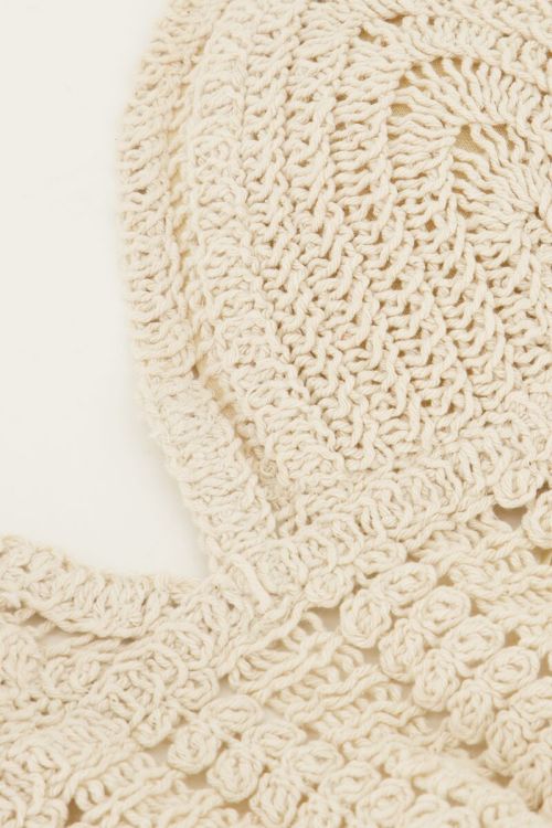 Beige gehaakte bralette met open rug