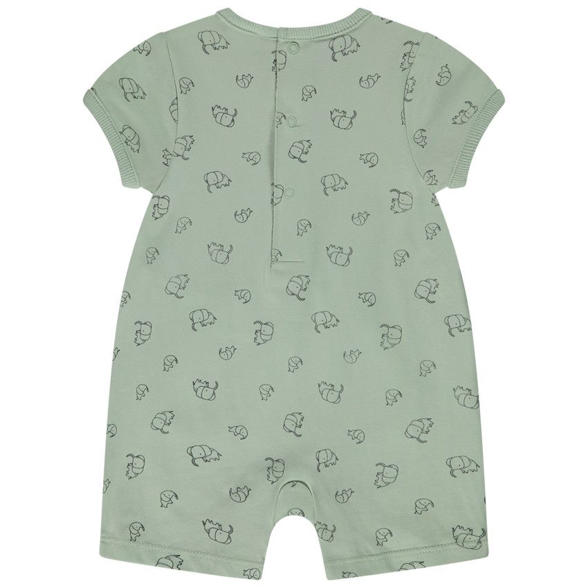 Combinaison courte imprimé éléphants pour bébé garçon - Vert