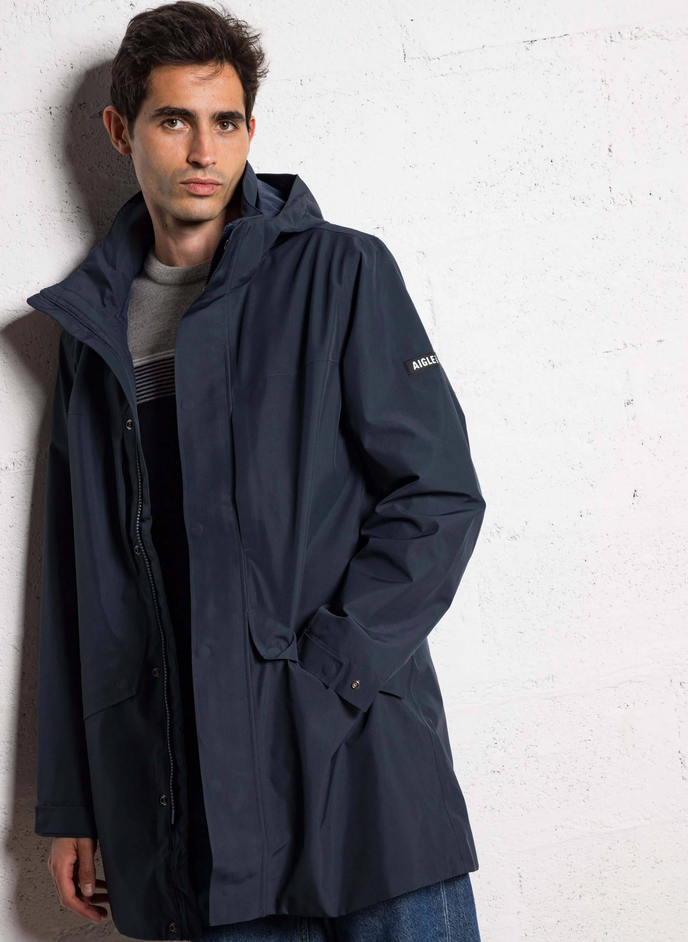 Parka col montant| Bleu