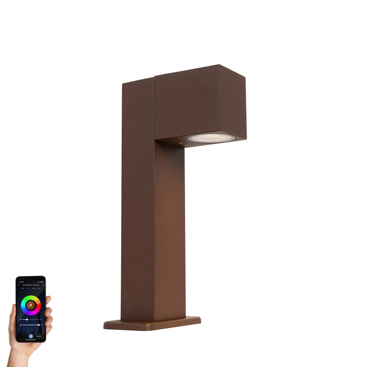 Smart staande buitenlamp roestbruin 30 cm IP44 incl. Wifi GU10 - Baleno