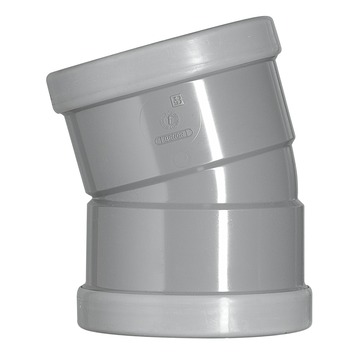 Martens bocht 15° PVC grijs 2x manchet 110x110 mm