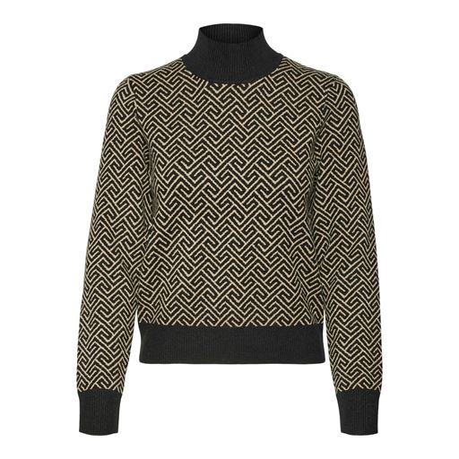 Vero Moda Aria Art Striktrøje, Black, XL