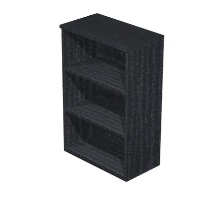 Bibliothèque mi-haute Trend - L80xP35xH120 cm - 2 étagères - imitation frêne