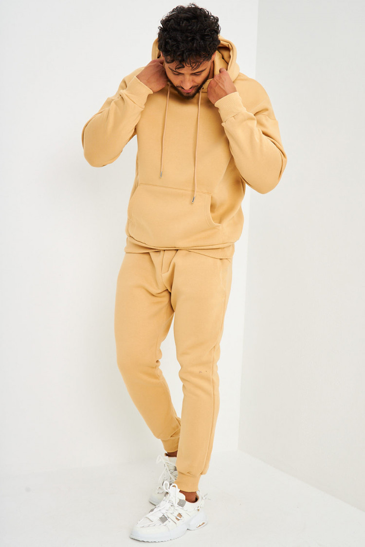 Ensemble sweat à capuche + jogging camel