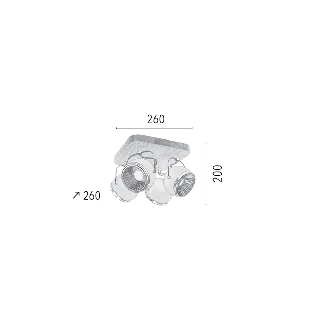 Epikasa Ball - Plafonnier 4xLED GU10, Marron