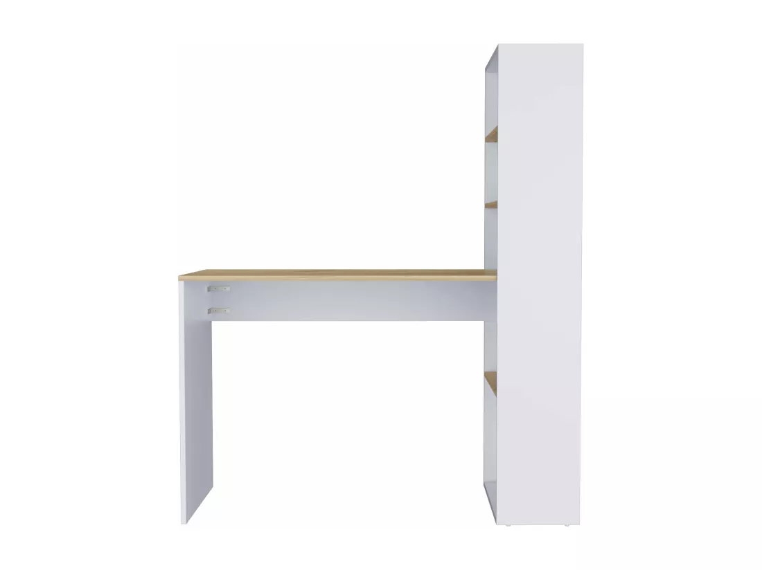 Bureau Informatique Z 120 avec 4 étagères, 144 cm à x 120 cm le x 53 cm P. Blanco