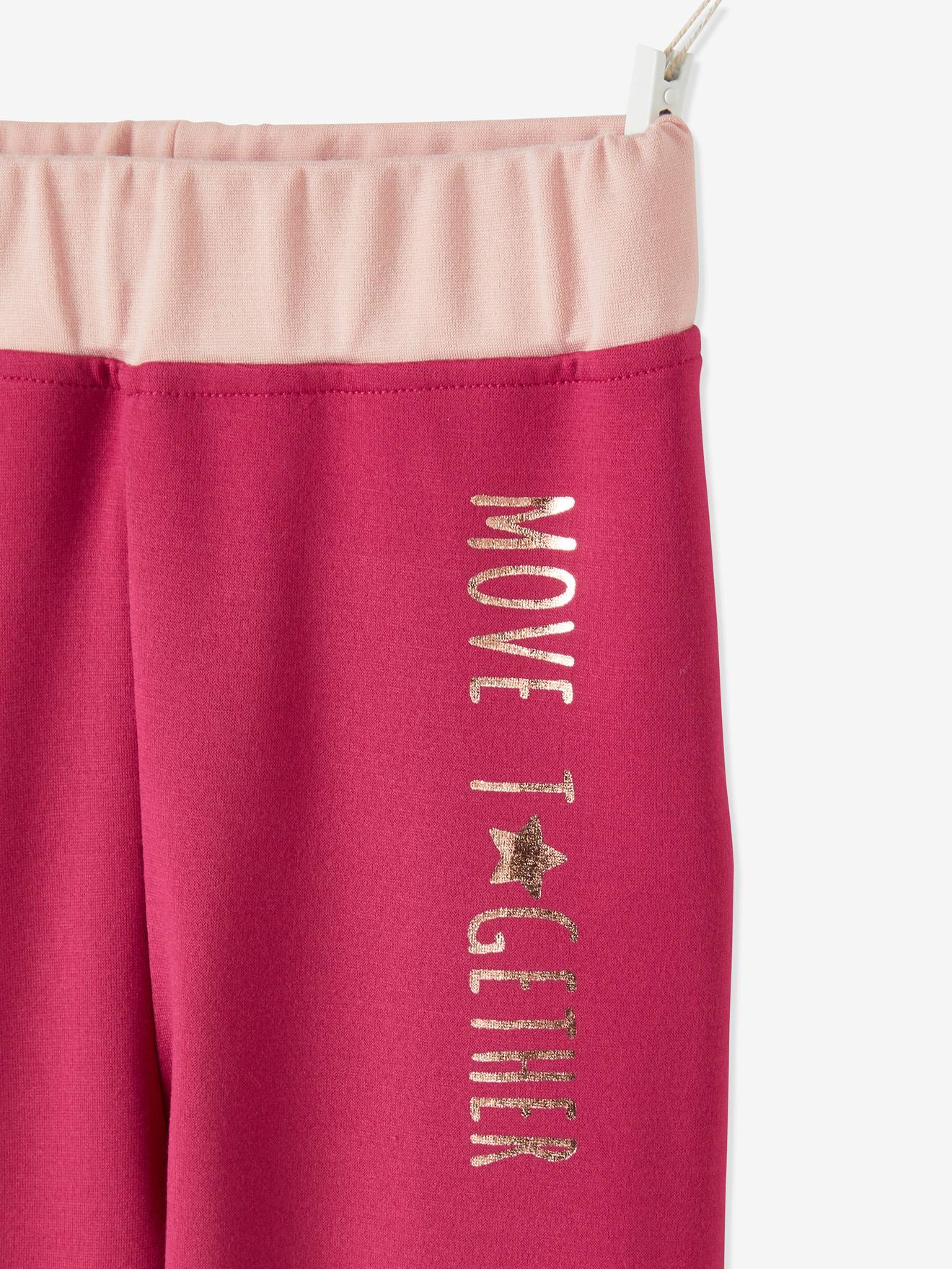 Leggings esportivas femininas em tecido técnico, lisas na cor vermelha clara com estampas.