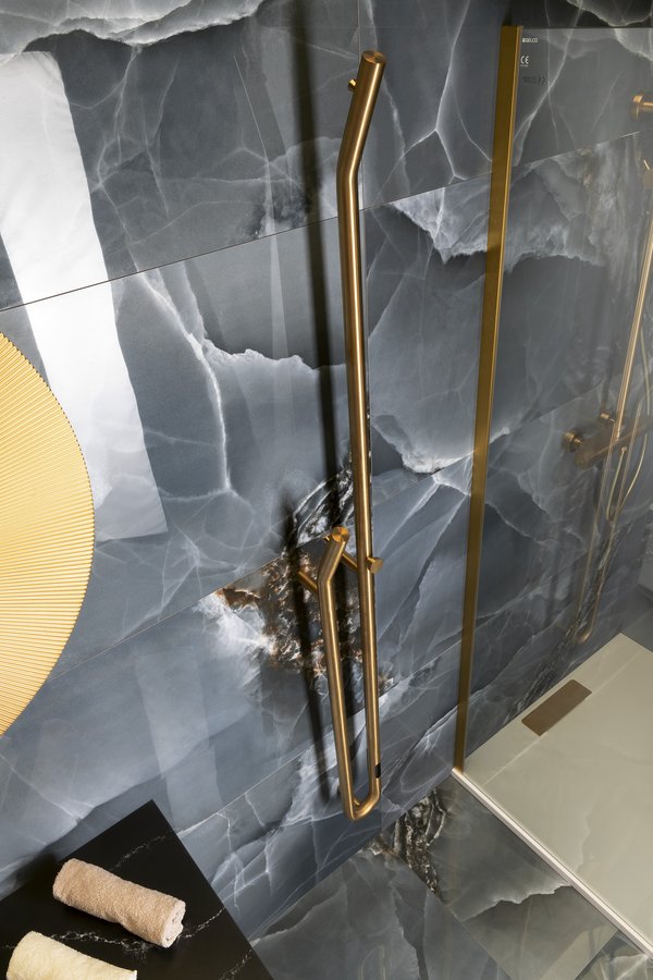 Sapho Duopasso elektrische handdoek radiator 12x170cm geborsteld messing