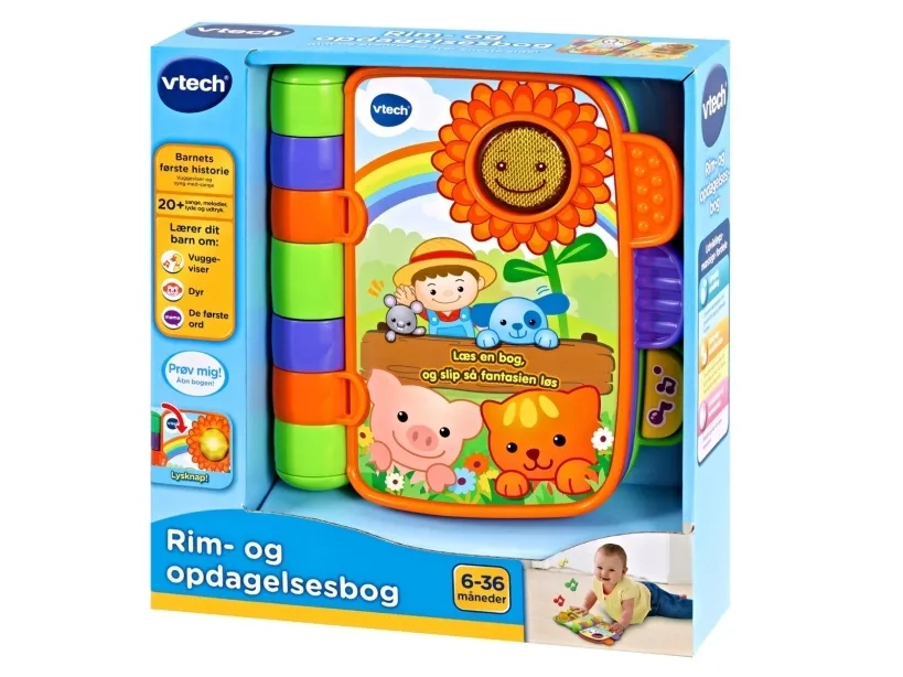 Vtech Baby Rim- og opdagelsesbog DK