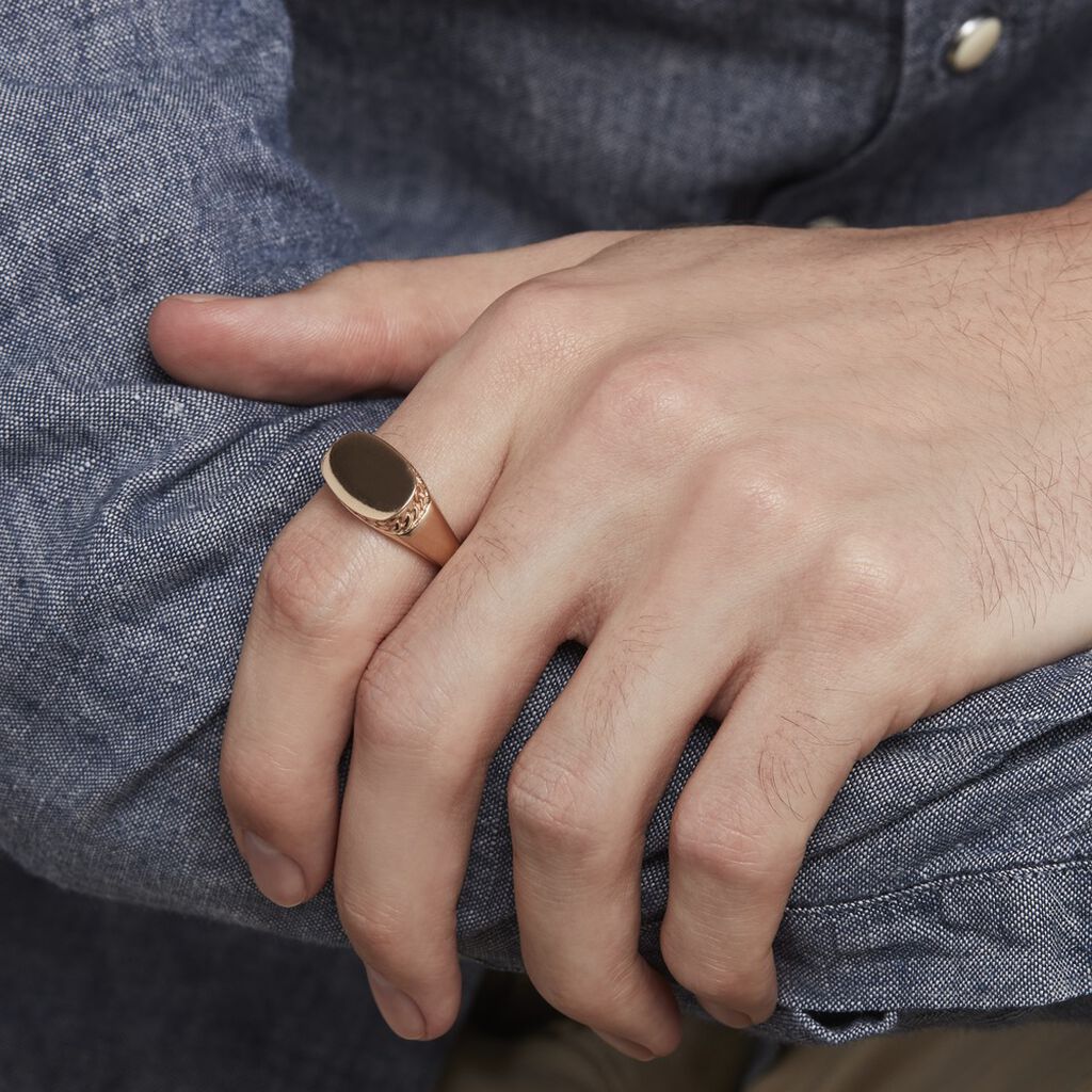 Chevalière Plaqué Or Jaune Nail