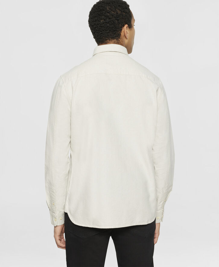 Knowledge Cotton Apparel Harald Small owl oxford regular fit shirt - GOTS/Vegan Light feather gray