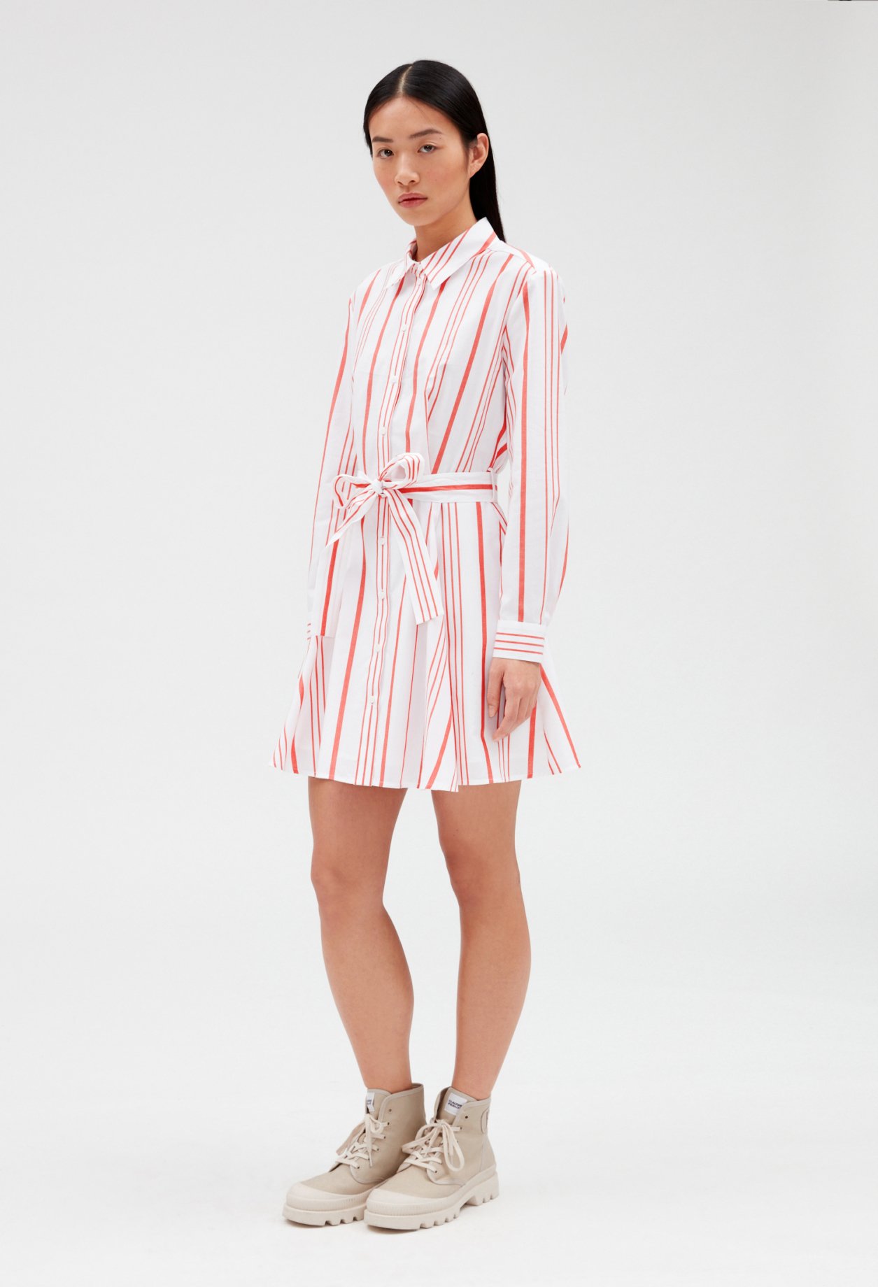 Robe chemise courte rayee
