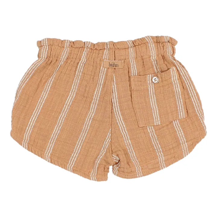 Búho Short Texturé Rayé Bébé | Caramel