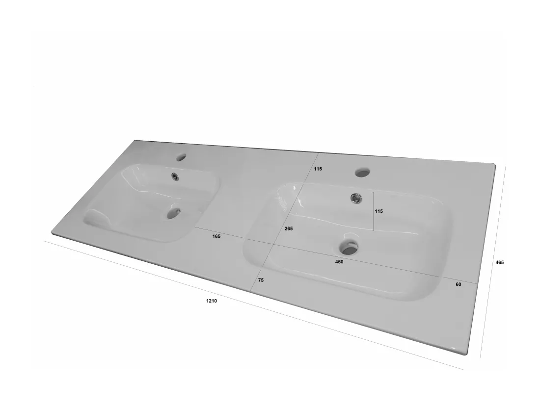 Ensemble de salle de bain double 3 pièces PLUTONE blue pierre