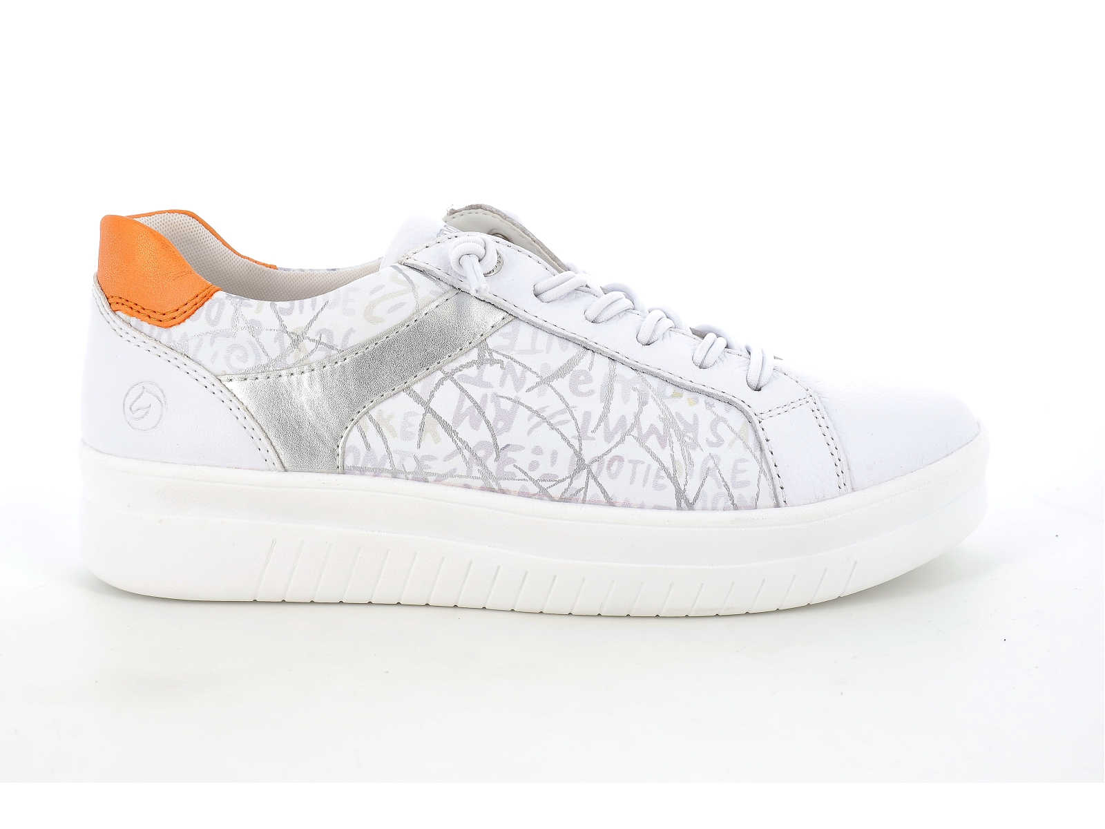 Remonte-D0J00 Cuir Blanc Orange