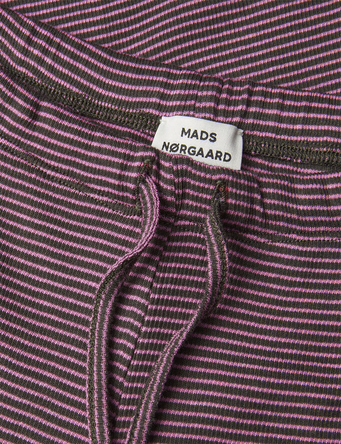 Mads Nørgaard - Copenhagen 2x2 Cotton Stripe Verona Pants Grøn lyserød striber
