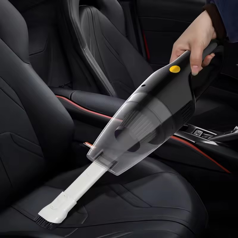 (120 Watt) Kabelloser Akku Hand Staubsauger mit Reinigungsaufsätzen für Haushalt / Auto - Schwarz / Grau