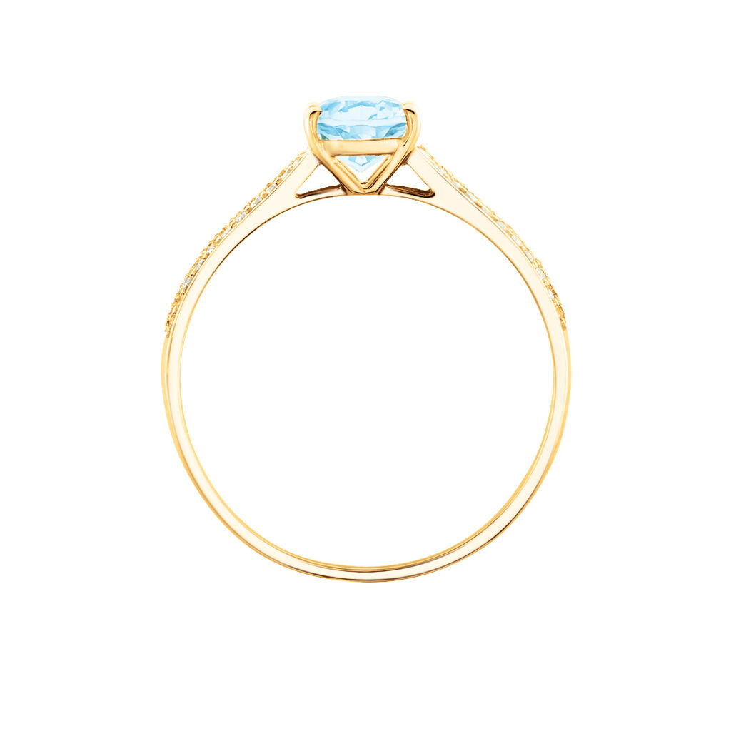 Bague Solitaire Crista Or Jaune Topaze Et Oxyde