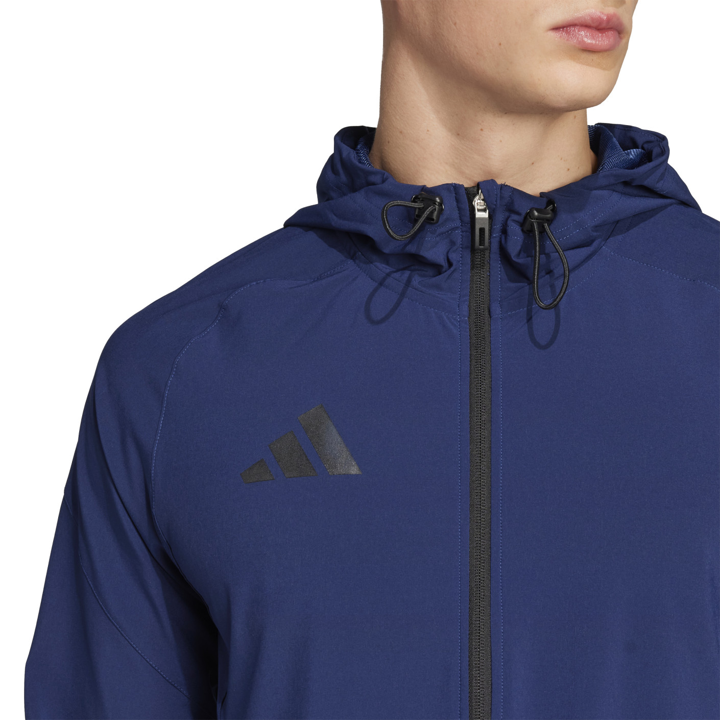 Adidas Tiro 25 Vis Tech Competition Hooded Trainingsjack Donkerblauw Zwart