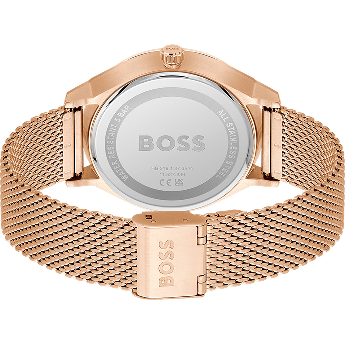 Montre BOSS business homme bracelet acier doré rose