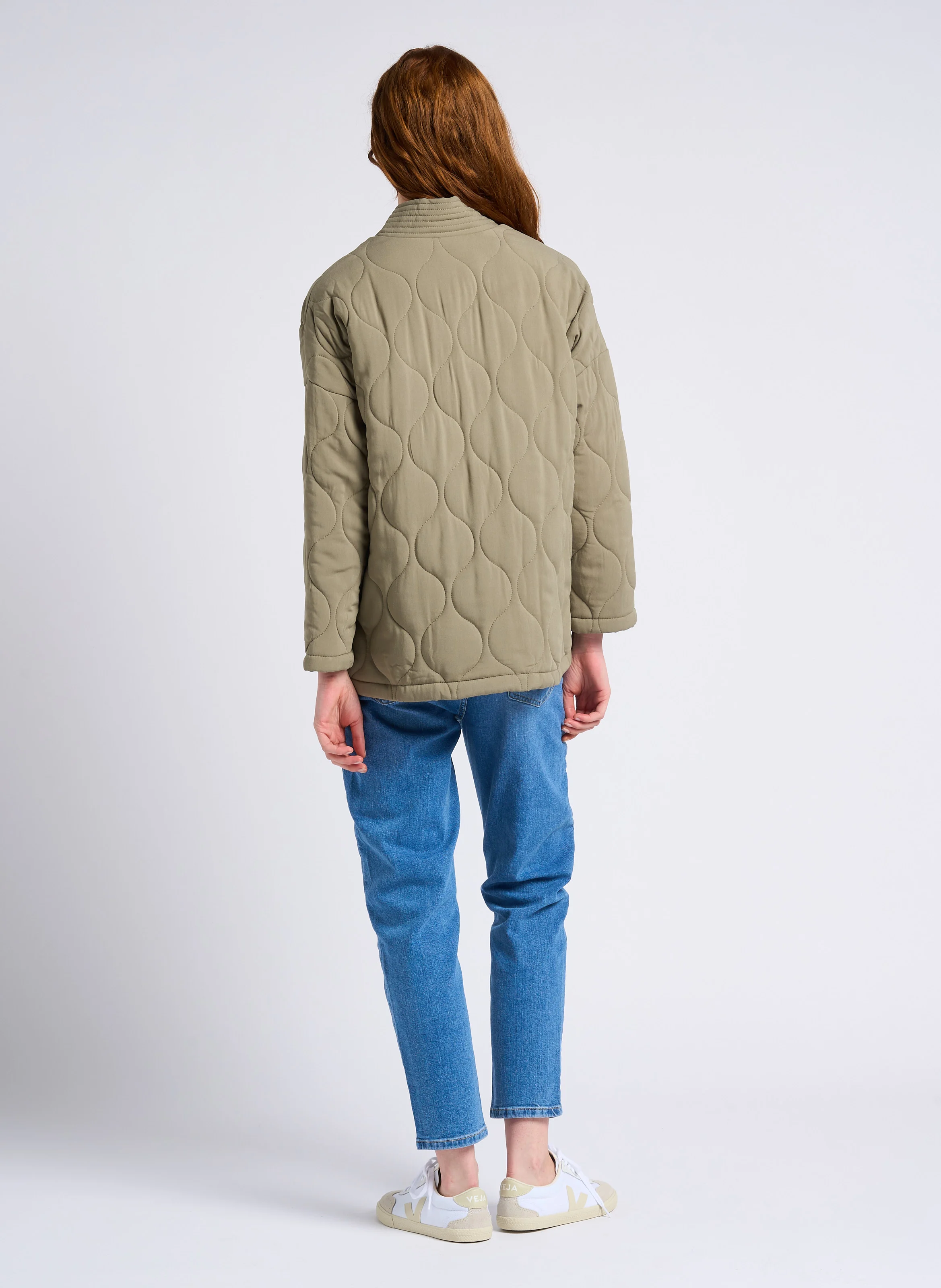 Jean mom-fit délavé taille haute en coton | Bleu