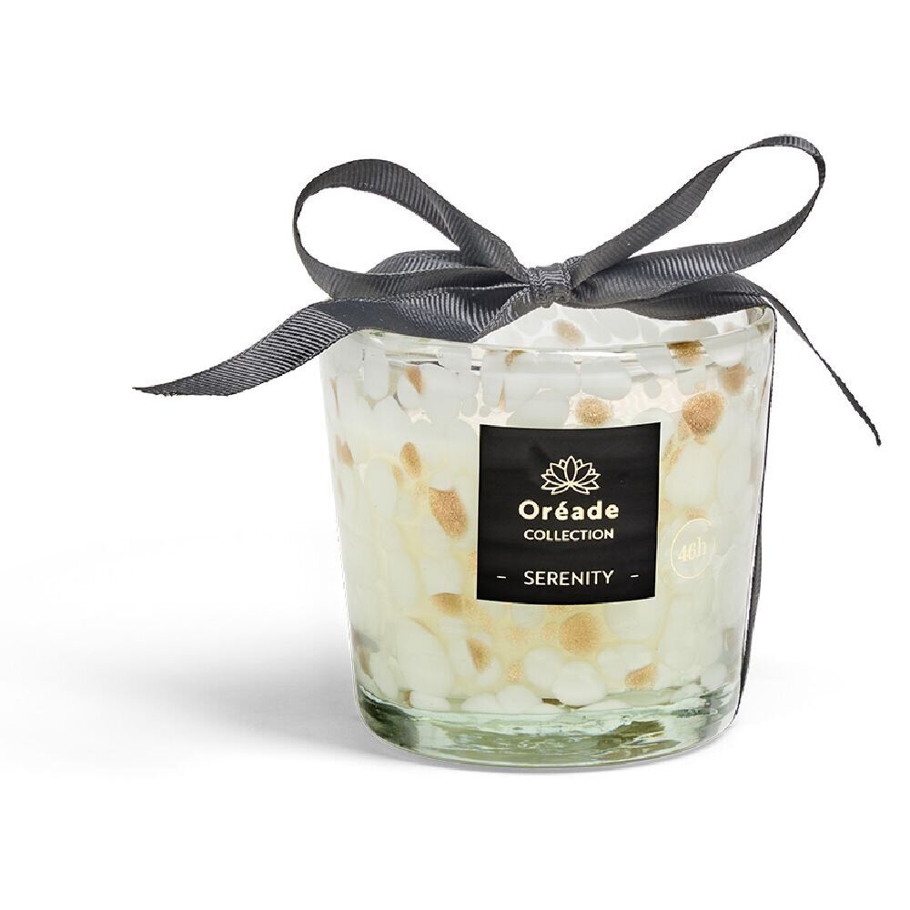 Bougie en verre soufflé Sérénité 46h Ø10xH10cm blanche