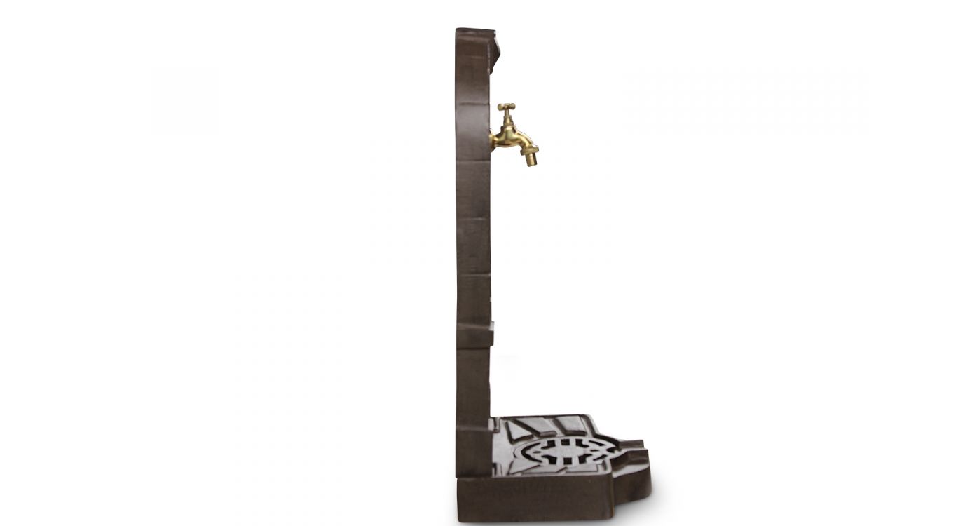 Fontaine de jardin fonte marron 35.5x31x74.5cm