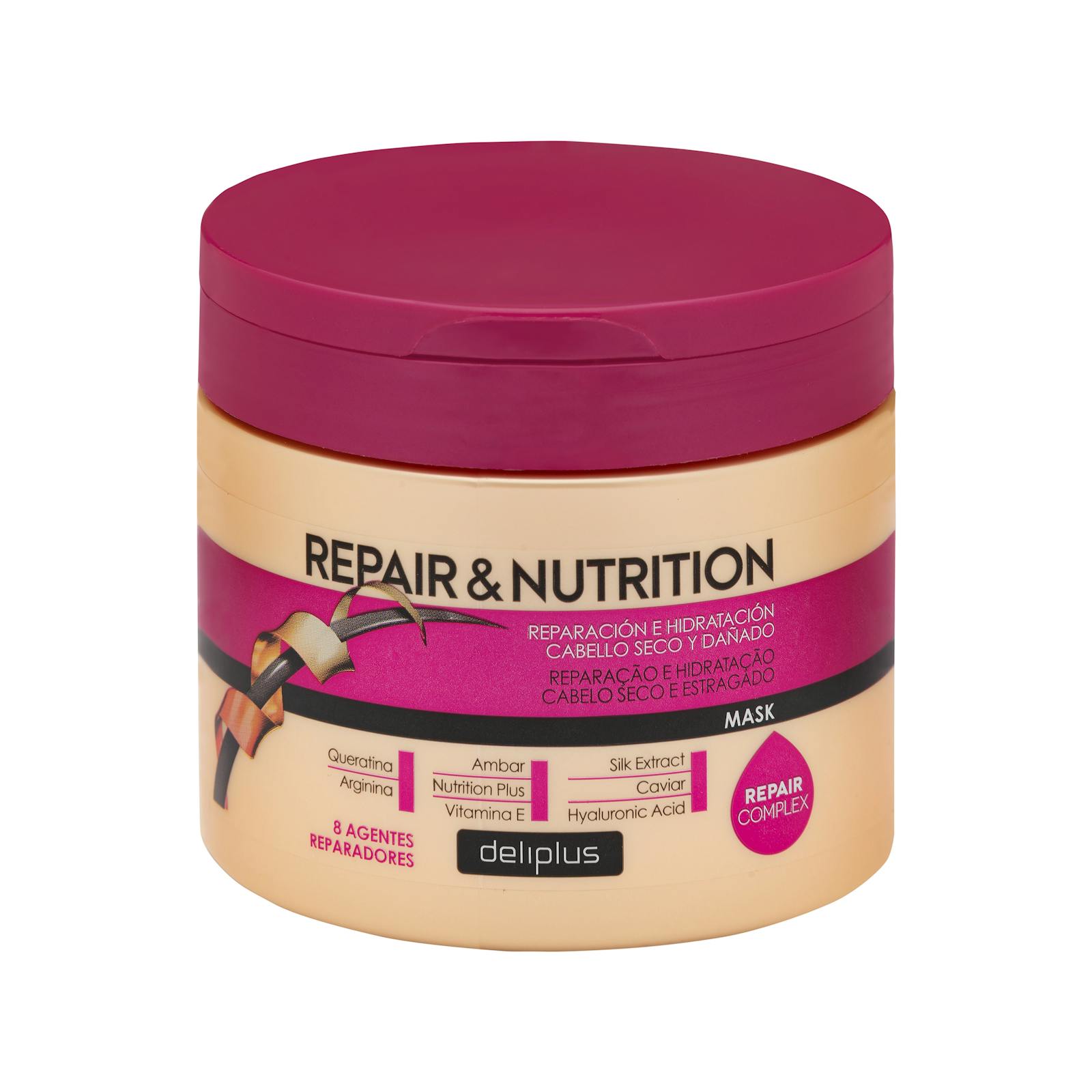 Masque Deliplus Réparateur et Nutrition pour cheveux secs et abîmés