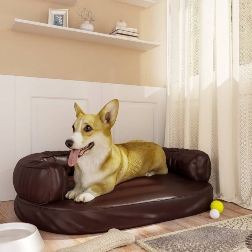 Cama retangular marrom para cães Vidaxl