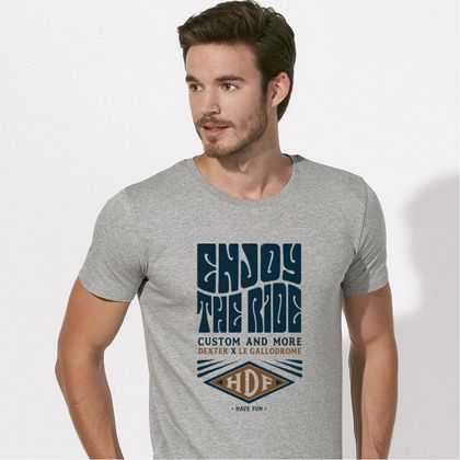 T-Shirt manches courtes Le Gallodrome ENJOY THE RIDE CUSTOM AND MORE - Gris