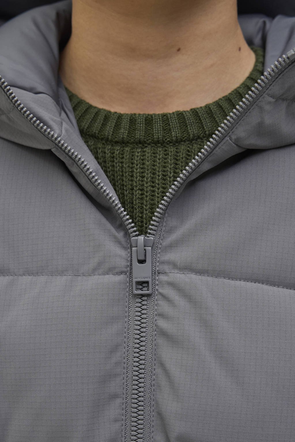 JACK & JONES JUNIOR gewatteerde jas grijs