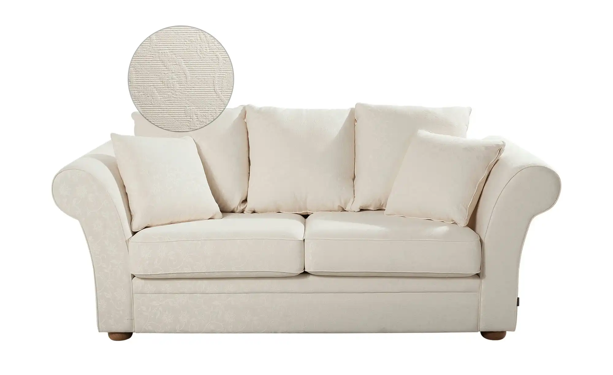 Landhaus-Sofa weiß - Flachgewebe Olivia