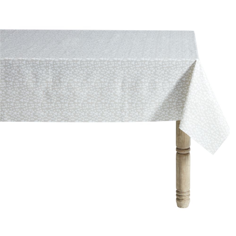 Toile cirée blanche triangle L. 140 cm