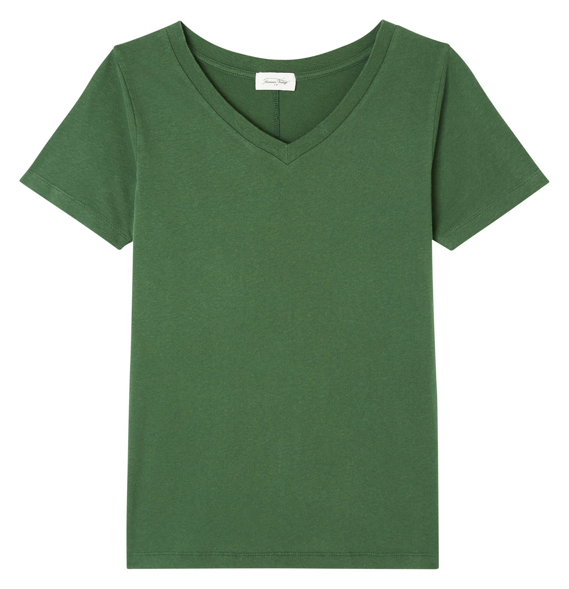 GAMIPY - Tee-shirt col V en coton | Vert