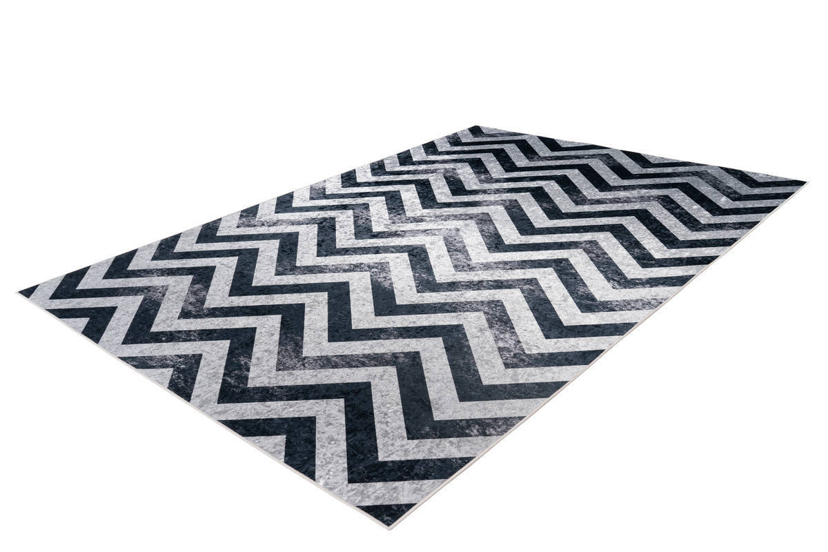Teppich - schwarz-grau -80x150 cm