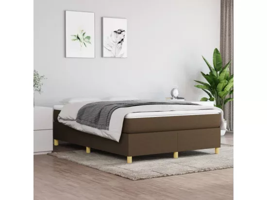 Sommier à lattes de lit Marron foncé 140x200 cm Tissu