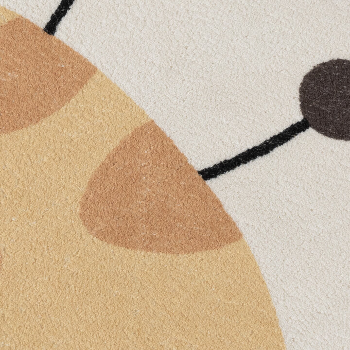 Rond wasbaar kindervloerkleed - Sammy Giraffe Geel