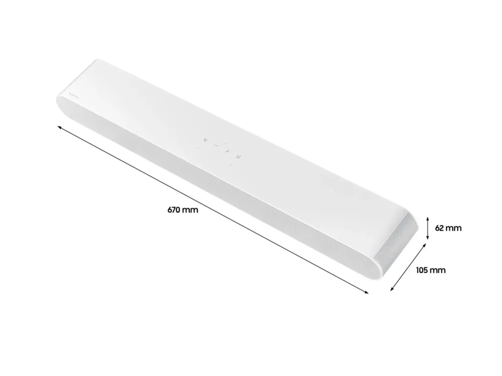 Samsung HW-S61D - S series - lydbar - til hjemmebiograf - 5.0-kanal - trådløs - Bluetooth, Wi-Fi - App-kontrolleret - hvid
