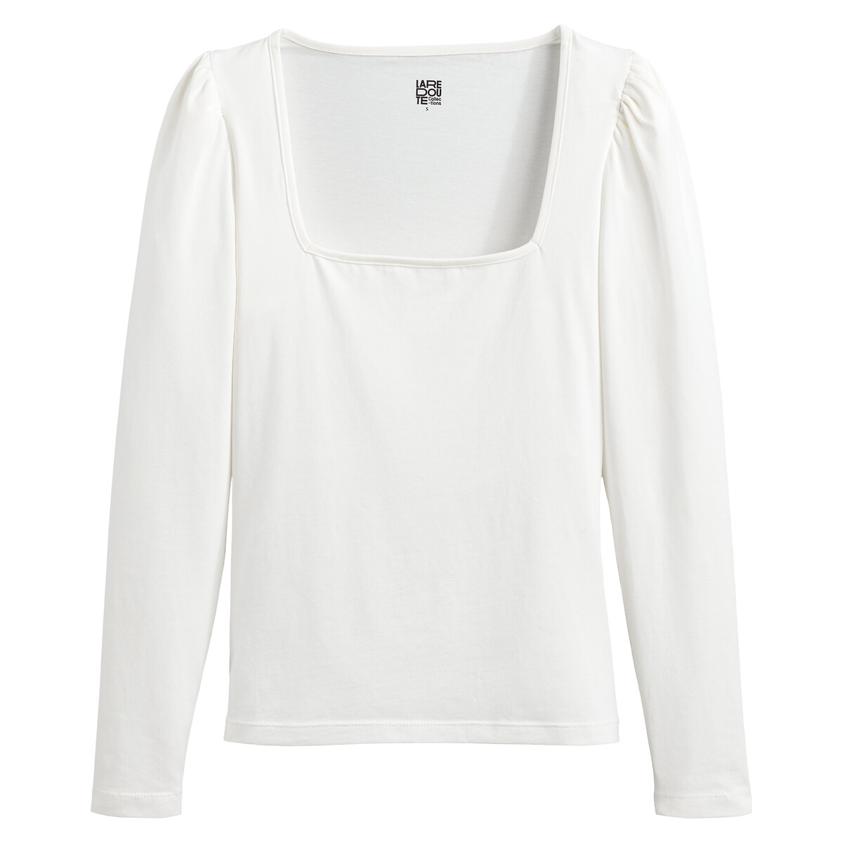 COLEÇÃO LA REDOUTE<br>Camiseta com decote quadrado e mangas compridas