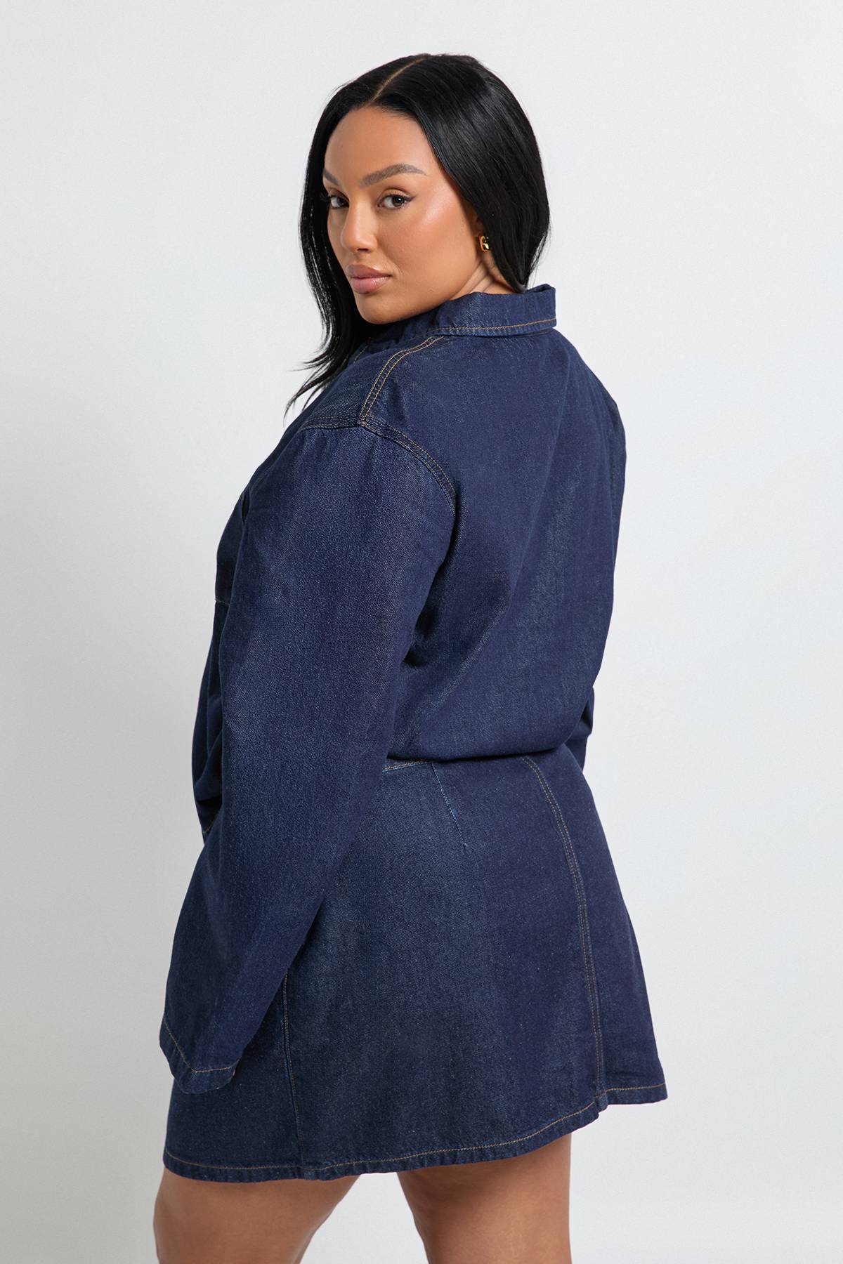 boohoo Jupe trapèze en denim grande taille