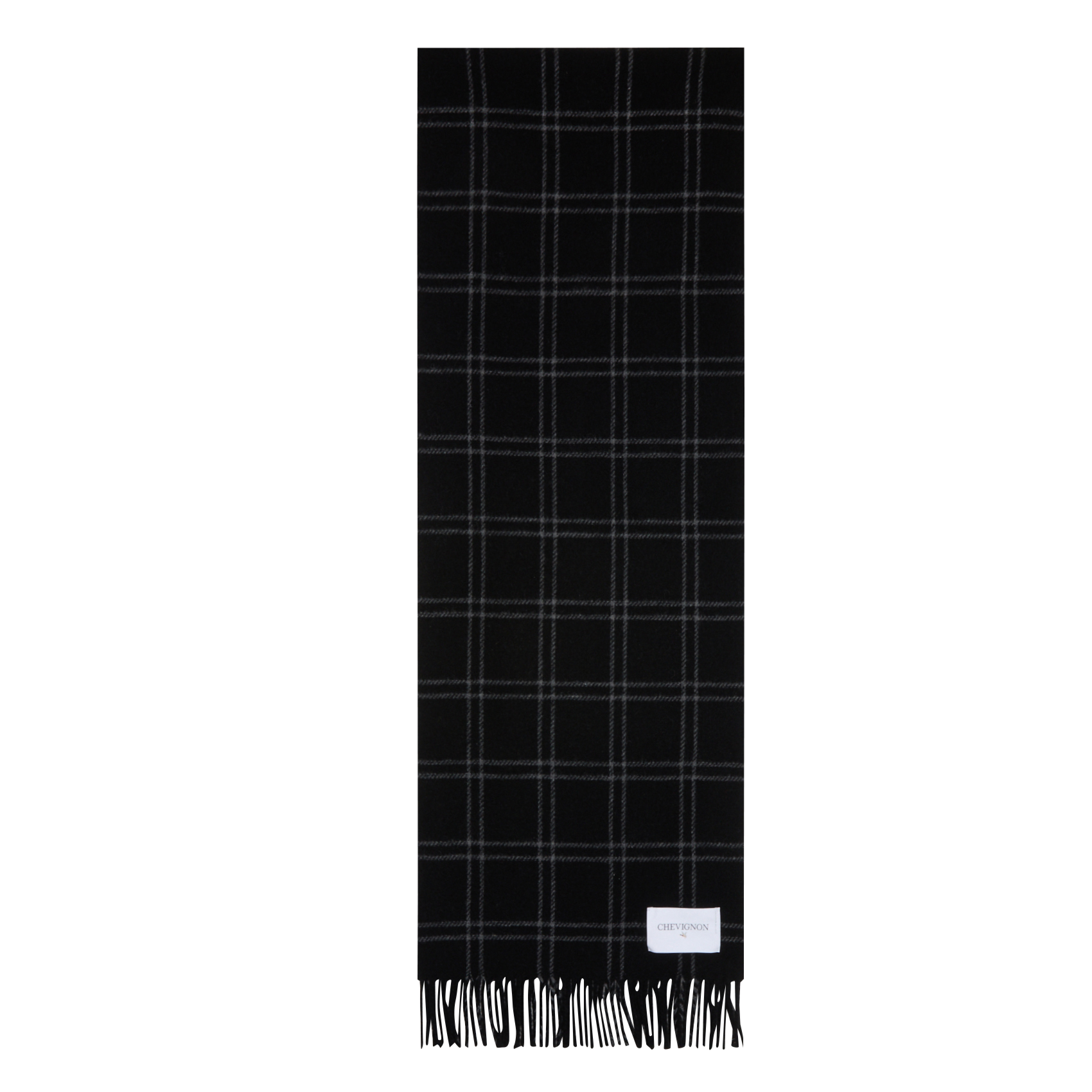 CHECKS - Echarpeà carreaux en laine | Noir