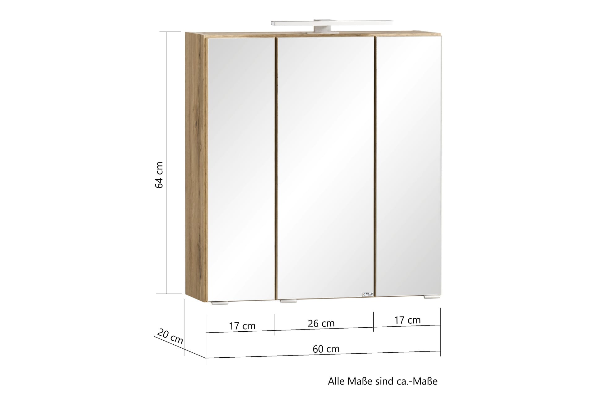 Bad-Spiegelschrank 3D GENT braun60cm